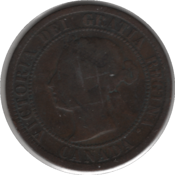 1882H Obv. 2 Canada 1 Cent Coin (KM#7 Schön#5)