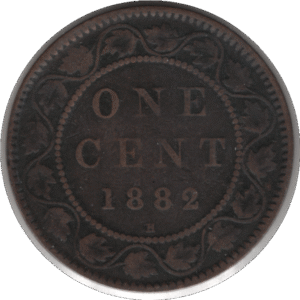 1882H Obv. 1a Canada 1 Cent Coin (KM#7 Schön#5)