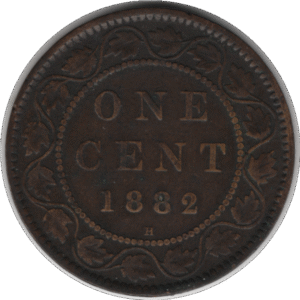1882H Obv 2 Canada 1 Cent Coin (KM#7 Schön#5)