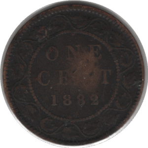 1882H Canada 1 Cent Coin Obv. 2 (KM#7 Schön#5)