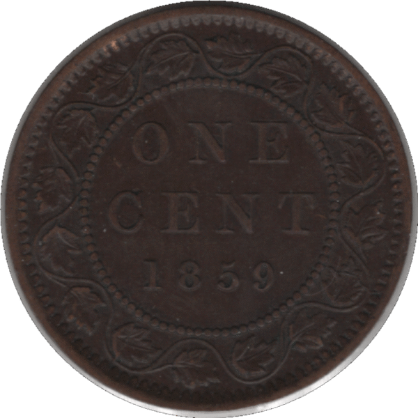 1859 N9 Canada 1 Cent Coin PC59-224 (KM#1 Kahnt/Schön#1)
