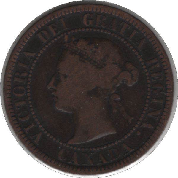1882H Canada 1 Cent Coin Obv 2 (KM#7 Schön#5)