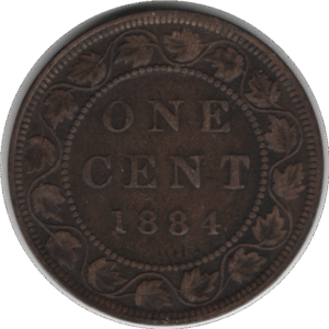 1884 Canada 1 Cent Coin Obv 2 (KM#7 Schön#5)