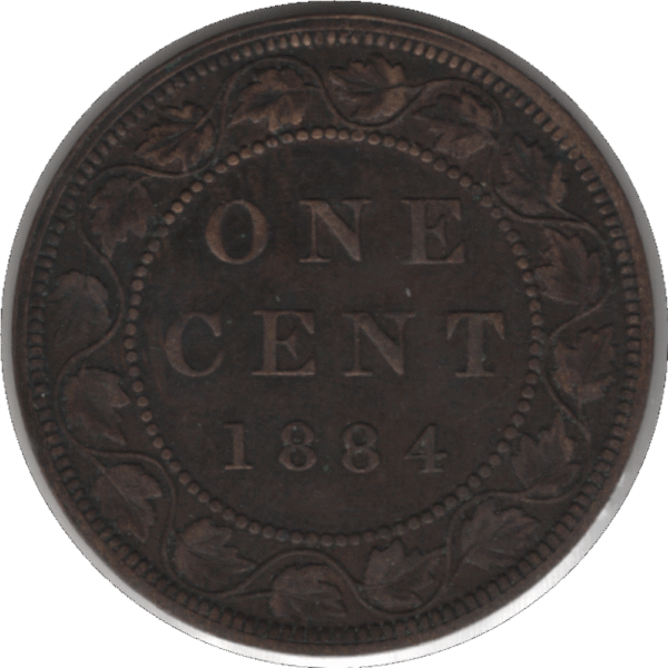 1884 Canada 1 Cent Coin Obv 2 (KM#7 Schön#5)