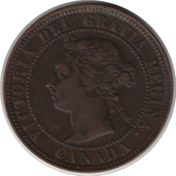 1884 Canada 1 Cent Coin Obv 2 (KM#7 Schön#5)