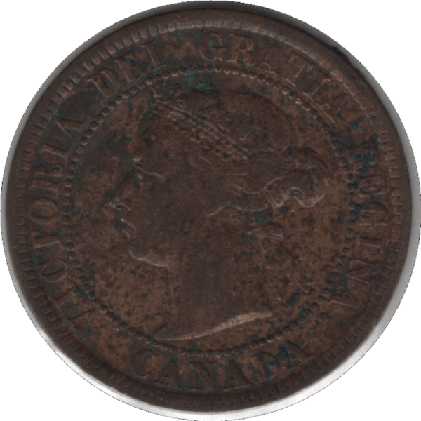 1884 Canada 1 Cent Coin Obv 2 (KM#7 Schön#5)