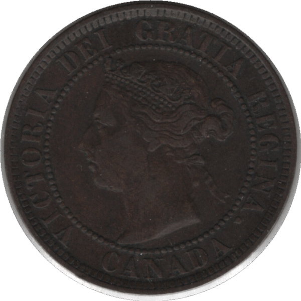 1884 Canada 1 Cent Coin Obv 2 (KM#7 Schön#5)