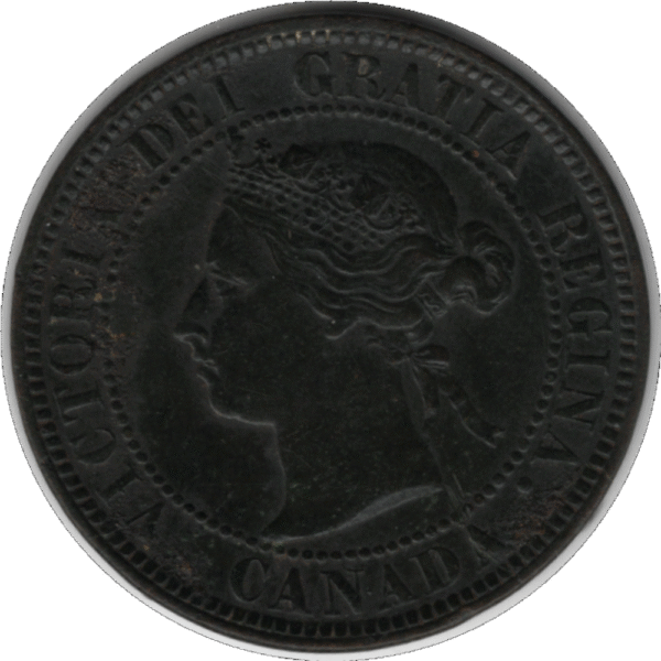 1884 Canada 1 Cent Coin Obv 2 (KM#7 Schön#5)