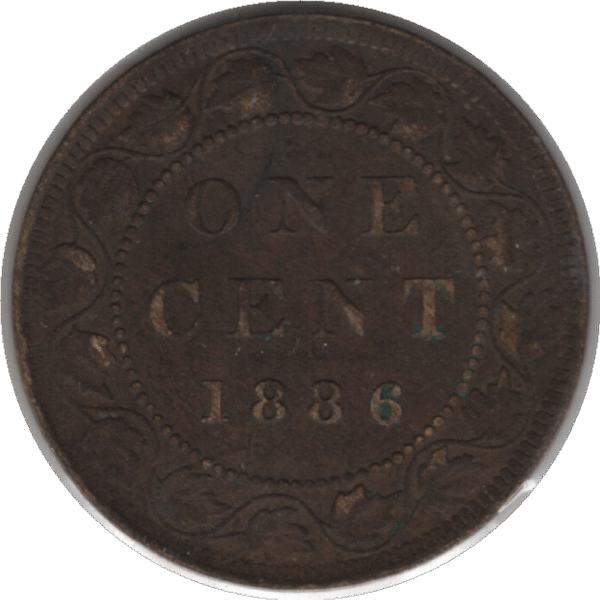 1886 Canada 1 Cent Coin Obv 1a (KM#7 Schön#5)