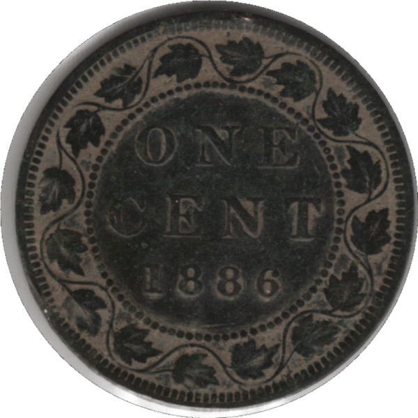 1886 Canada 1 Cent Coin Obv 2 (KM#7 Schön#5)