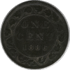 1886 Canada 1 Cent Coin Obv 1a (KM#7 Schön#5)