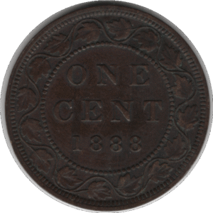'1888 Canada 1 Cent Coin RP 1st 2nd ''8'' (KM#7 Schön#5)'