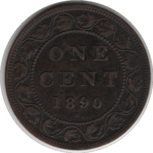 '1890H Canada 1 Cent Coin Flying Repunched ''I'' (KM#7 Schön#5)'