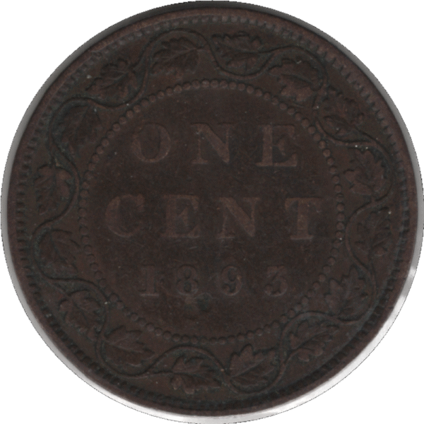 1893 Canada 1 Cent Coin Wide Date (KM#7 Schön#5)