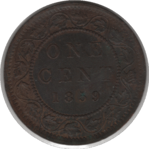 1859 N9 Canada 1 Cent Coin (KM#1 Kahnt/Schön#1)