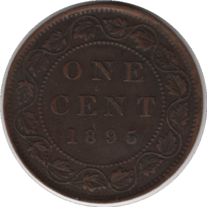 '1895 Canada 1 Cent Coin Heavy Bead Clash Near Queen''s Forehead (KM#7 Schön#5)'