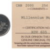 Canada 2000 Millennium Medal/25 Cents Mule ICCS MS63