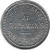 'ND 1938 ''Everyone Saves at Richman''s'' Humboldt Sask. 25c Token Mintage:100 #2265F'