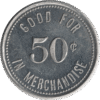 'C.1920s ''The Bismarck Co-op Store'' Bismarck ONT. 50 Cent Token.'