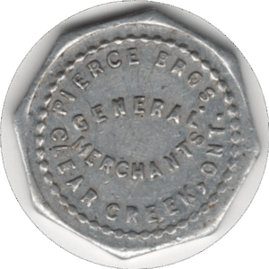 'C.1910s/20s Pierce Bros. Gen''l Merchants Clear Creek ONT. 1 Cent Token'
