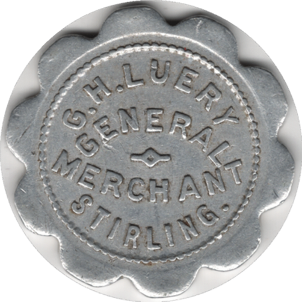 1913-36 G.H.Luery General Merchant Stirling ONT. 50 Cent Token.