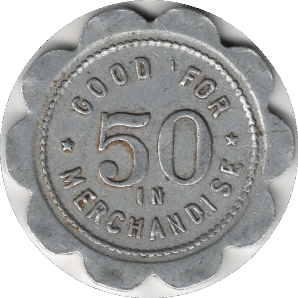 1913-36 G.H.Luery General Merchant Stirling ONT. 50 Cent Token.