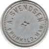 C.1920s A. Svendsen Merchant Brunkild Manitoba. 5 Cent Token