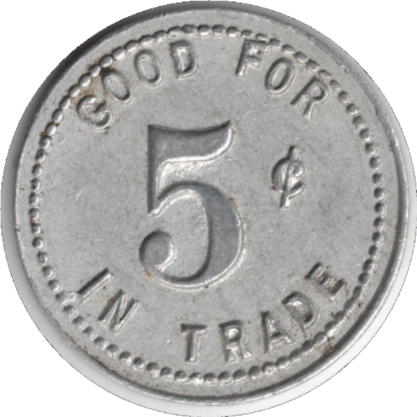 C.1920s A. Svendsen Merchant Brunkild Manitoba. 5 Cent Token