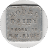 C. 1929 Model Dairy Preston ONT. R.M. Hagey Merchant 1 Pint Token BB# P-OD6000a