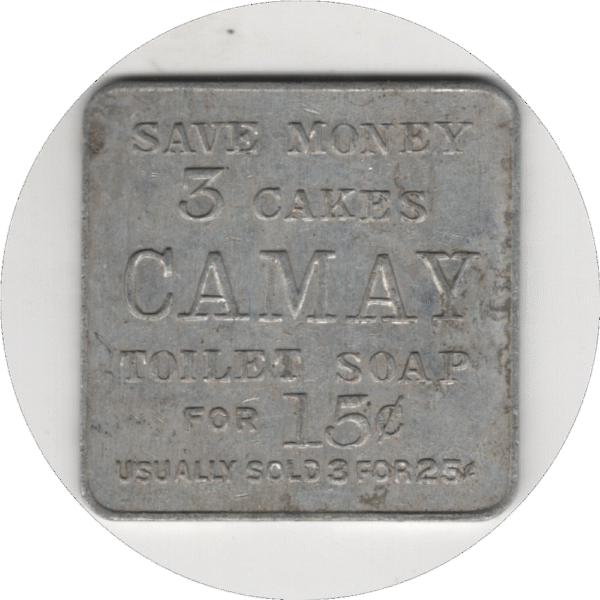 USA 1930s Proctor & Gamble G/F 3 Cakes Camay Toilet Soap for 15 Cents Token