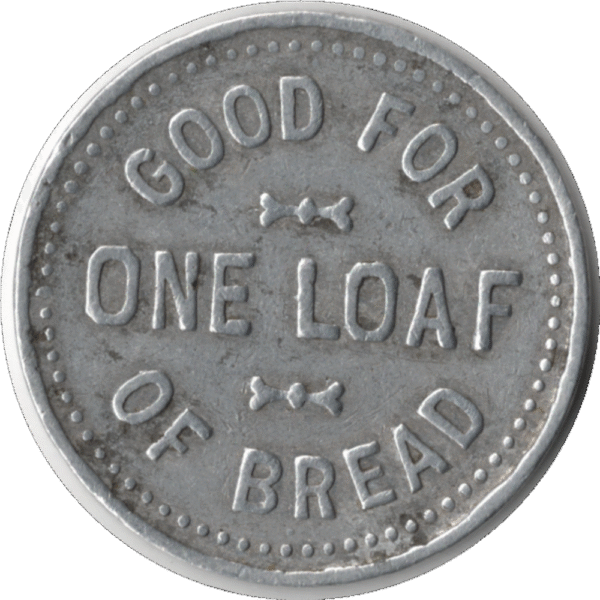 C.1900 Station Bakery Paris. Paris ONT. G/F 1 Loaf of Bread Token Mccoll#1083