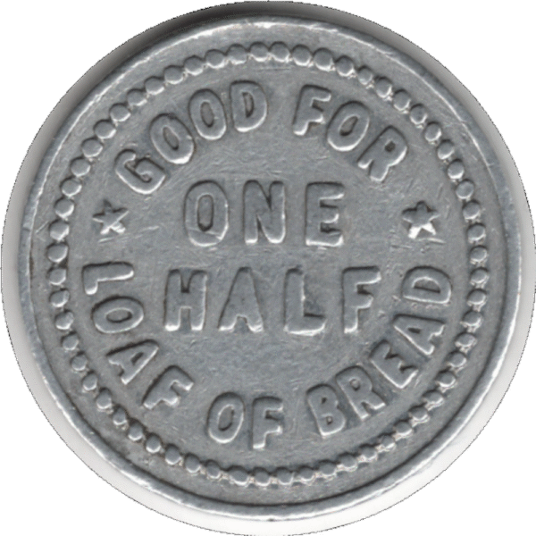 'C.1930s ''Buckley''s Bakery'' Chesley ONT. G/F 1 Loaf Bread Token'