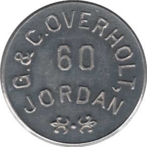 C. 1910 G. & C Overholt Jordan ONT. (Canners/Pickers) 60 Cent Merchant Token