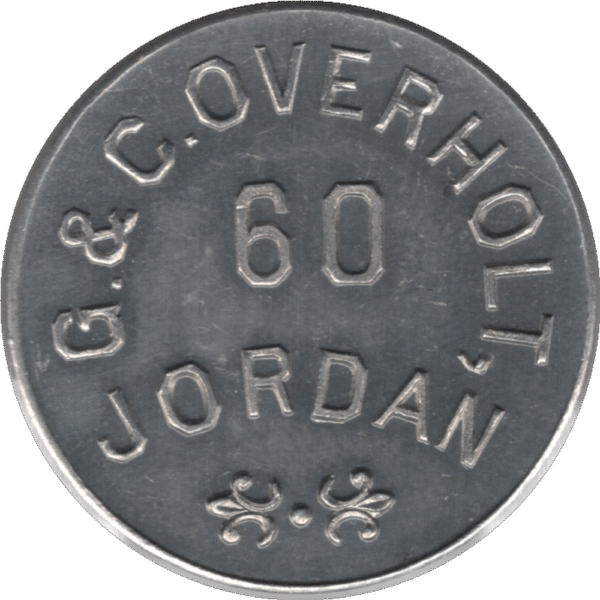 C. 1910 G. & C Overholt Jordan ONT. (Canners/Pickers) 60 Cent Merchant Token