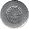 C.1950s Grand Falls Dairy (Grand Falls N.B.) 1 Quart Milk Token Jumbo Flan