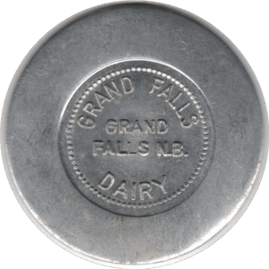 C.1950s Grand Falls Dairy (Grand Falls N.B.) 1 Quart Milk Token Jumbo Flan