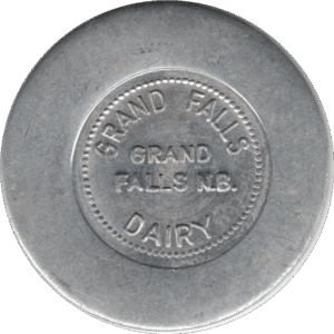 C.1950s Grand Falls Dairy (Grand Falls N.B.) 1 Quart Milk Token Jumbo Flan