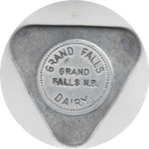 C.1950s Grand Falls Dairy (Grand Falls N.B.) 1 Pint Milk Token Triangle Flan