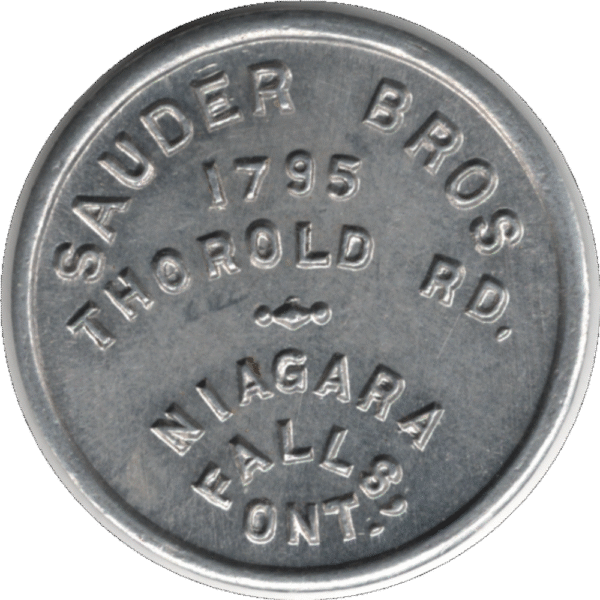 No Date Sauder Bros. Gas Station Token Welland ONT.