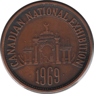 '1969 C.N.E. Antiqued Bronze Medallion Exhibition Logo ''69'
