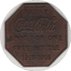'USA 1915-1916 ''Drink Coca-Cola Good For 1 Free Bottle'' Voucher Token Bottle on Rev. Type RARE'
