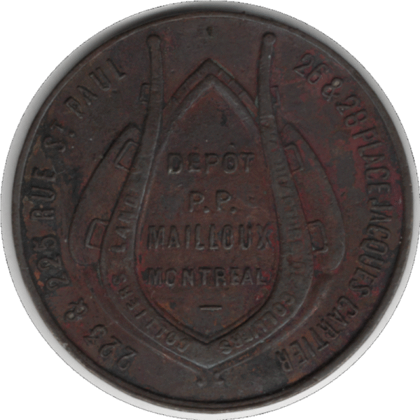 C.1892 Balmoral Oil Montreal QUE. Ludger Gravel Bronze Token (BR#647a)