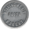 '1930 Workingmen''s Union Bakery Winnipeg MAN. ''2 Loaves'' Small Aluminum Token'