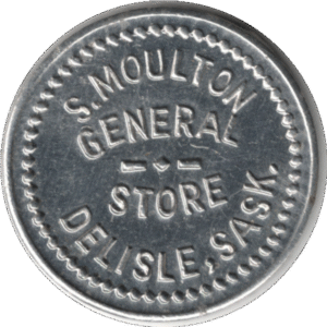 1914 S. Moulton General Store Delisle Sask. 1 Cent Token (#1100j)