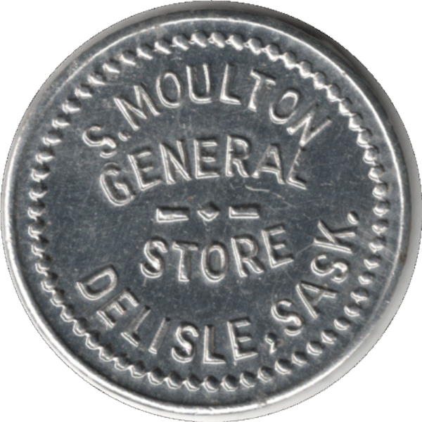 1914 S. Moulton General Store Delisle Sask. 1 Cent Token (#1100j)