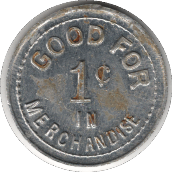 1914 S. Moulton General Store Delisle Sask. 1 Cent Token (#1100j)
