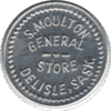 1914 S. Moulton General Store Delisle Sask. 1 Cent Token (#1100j)
