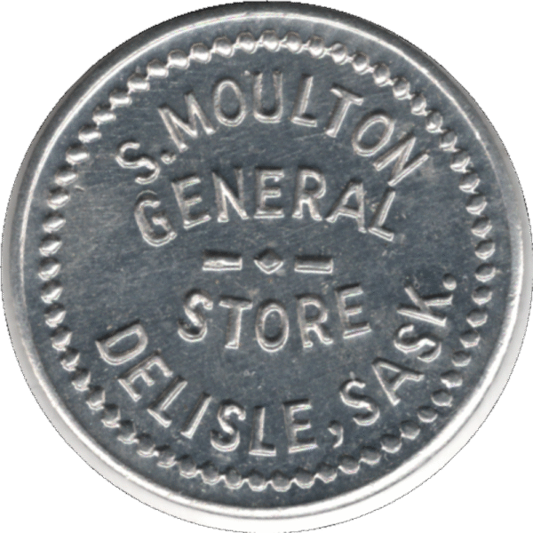 1914 S. Moulton General Store Delisle Sask. 1 Cent Token (#1100j)