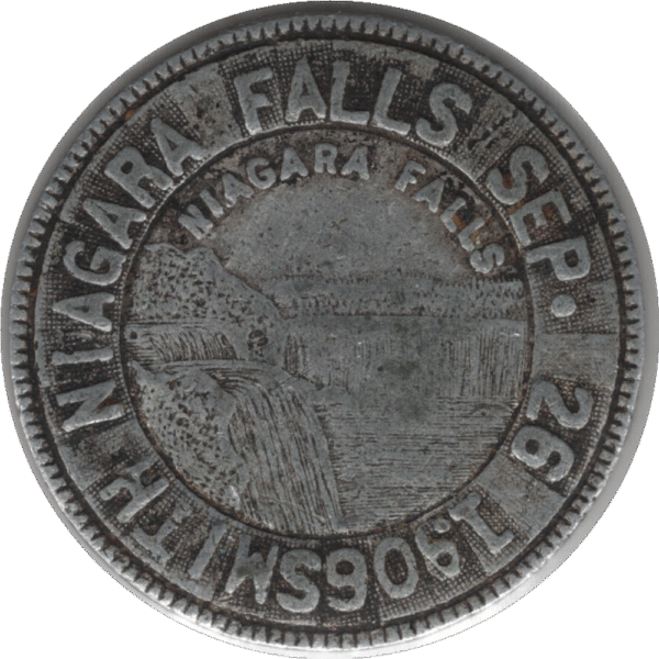 '1906 Niagara Falls ''Self Typer'' Souvenir Token Used Sep. 26 1906'