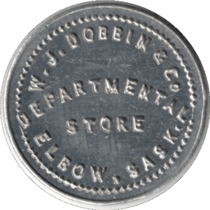 1911 W.J. Dobbin & Co. Departmental Store Elbow Sask. "1c in Trade" Token Type 1 #1400j